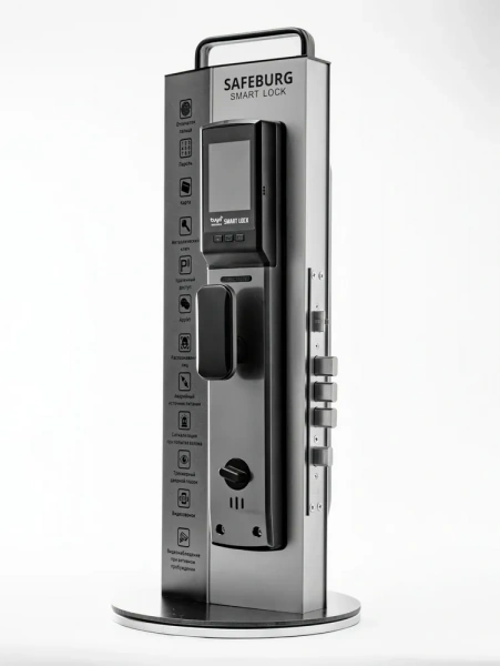 УМНЫЙ ЗАМОК SAFEBURG SMART M4 FACE ID, ВИДЕОДОМОФОН, ОТПЕЧАТОК ПАЛЬЦА